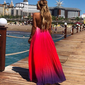 Halter Backless Beach Boho New Maxi Dress