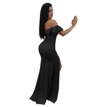 Load image into Gallery viewer, Sexy Off Shoulder Side Split Bodycon Party Maxi Dress