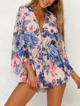 Load image into Gallery viewer, 2018 Summer Print Chiffon Long Sleeve Short Rompers