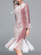 Load image into Gallery viewer, Autumn Mermaid Velvet Bodycon Dress