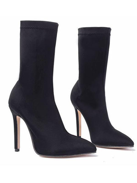 Solid Color High Heel Boots For Women