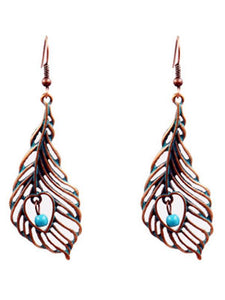 Leaf Pattern Vintage Alloy Earrings Accessories