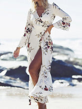 Load image into Gallery viewer, Floral-Print Long Sleeves Bohemia Maxi Dress