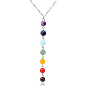 7 Chakra Gem Stone Beads Pendant Necklace Women Yoga Reiki Healing Balancing Maxi Chakra Necklaces Bijoux Femme Jewelry
