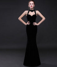 Load image into Gallery viewer, Autumn And Winter New Fishtail Velvet Long Evening Maxi Dress
