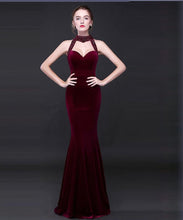 Load image into Gallery viewer, Autumn And Winter New Fishtail Velvet Long Evening Maxi Dress