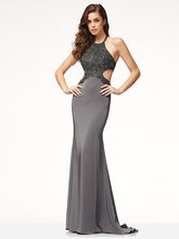Load image into Gallery viewer, Halter Neck Backless Floor Evening Dress