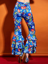 Load image into Gallery viewer, Bright Elastics Ruffles Floral Bellbottoms Pants