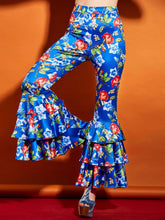 Load image into Gallery viewer, Bright Elastics Ruffles Floral Bellbottoms Pants