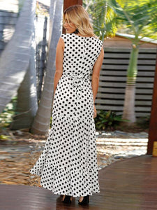 Pretty Dot Round-neck Maxi Dresses