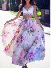 Load image into Gallery viewer, BOHO Womens Floral High Waist Long Maxi Full Skirt Holiday Party Evening Beach Sun Skirt