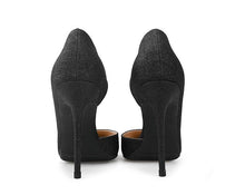 Load image into Gallery viewer, Women Sequins Pointed Stiletto Side Air Sexy Shallow Mouth High Heel Shoes