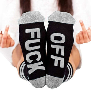 F**K OFF Socks Stockings Cotton Striped Socks Suck Sweat-proof Socks
