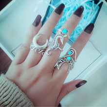 Load image into Gallery viewer, Vintage Sea Horse 6Pcs Turquoise Rings Sets