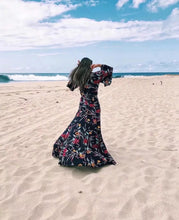 Load image into Gallery viewer, Bohemian Kimono Holiday Beach Floral  Vintage Gypsy Folk Maxi Long Dress