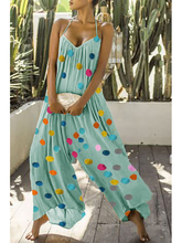 Load image into Gallery viewer, Tie Collar Polka Dot Jumpsuits