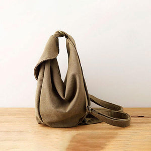 Women Casual Canvas Backpack Literature Zipper Shoulder Bag