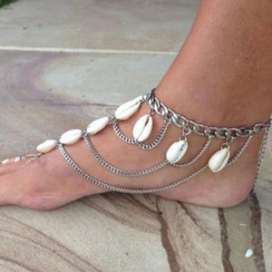 Jewelry fashion personality fringe layers of sand beach shell ankle female