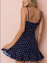 Load image into Gallery viewer, Polka Dot Spaghetti Strap Backless Mini Dress