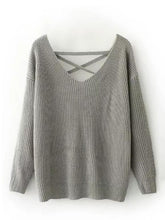 Load image into Gallery viewer, Fashion Solid Color V-neck Halterback Bandage Sweater Tops