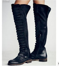 Load image into Gallery viewer, Autumn Winter Bandage Frosted Thigh-high Boots Shoes