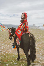 Load image into Gallery viewer, Tibetan Nepalese National Cloak Shawl Thick Hooded bohemian Scarf