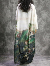 Load image into Gallery viewer, Print Plus Size Long Sleeve Loose Maxi Dress
