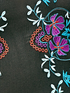 Bohemian STYLE flower color embroidery V neck retro wind dress skirt