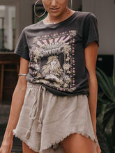 Load image into Gallery viewer, Black Boho Angel Wild Child O-Neck Short Sleeve Summer Shirts Top