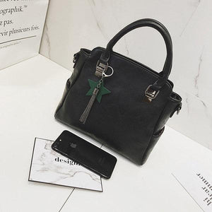 Elegant PU Leather Handbag Star Decorational Shoulder Bags Crossbody Bags For Women