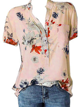 Load image into Gallery viewer, Fashion Women Blouses Printing Pocket Plus SizeShort Sleeve Tops