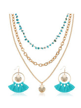 Load image into Gallery viewer, Boho Shell Tassel Earring And Necklace Accessories