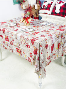 Christmas Tablecloth Cartoon Polyester Washable