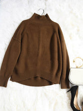Load image into Gallery viewer, Casual Knitting Solid Color High-neck Sweater Tops