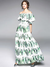 Load image into Gallery viewer, Elegant Split-joint Falbala Sleeves Maxi Dress