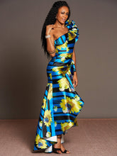 Load image into Gallery viewer, Elegant Fashion Printed Irregular Off The Shoulder Party Dress