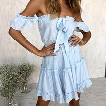 Load image into Gallery viewer, Off Shoulder Backless Casual Short Mini Dress