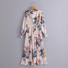 Load image into Gallery viewer, Bohemian Holiday V-neck Floral Sexy Split Dress