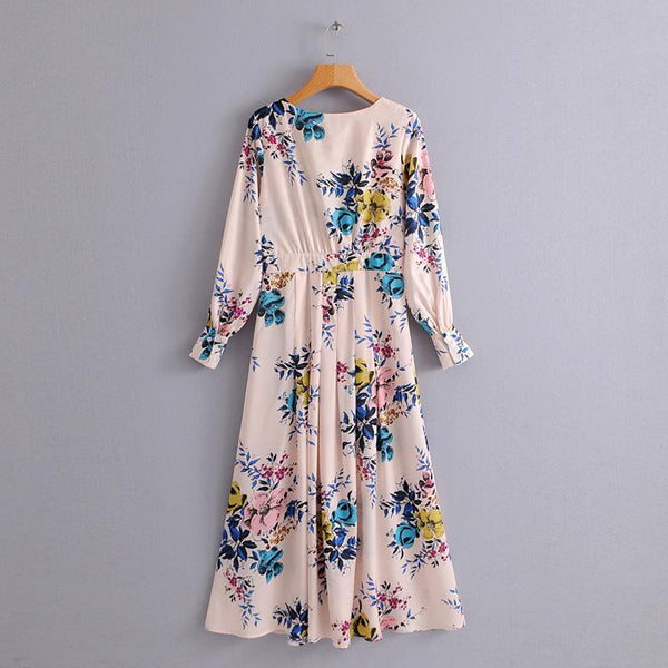 Bohemian Holiday V-neck Floral Sexy Split Dress