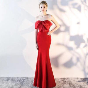 New Sexy Tube Top Fishtail Bride Toasting Suit Maxi Dress