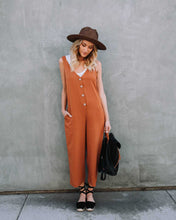 Load image into Gallery viewer, Casual V-Neck Solid Loose Wide Leg Jumpsuit Rompers