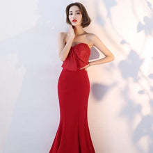 Load image into Gallery viewer, New Sexy Tube Top Fishtail Bride Toasting Suit Maxi Dress