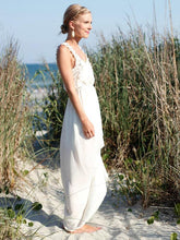 Load image into Gallery viewer, Flower Lace Strap White Maxi Dress