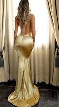 Load image into Gallery viewer, Deep V Neck Spaghetti Strap Mermaid Evening Gown Maxi Dress