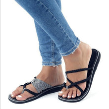 Load image into Gallery viewer, Europe and The United States Beach Toe Flat Slippers Women&#39;s Shoes