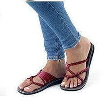 Load image into Gallery viewer, Europe and The United States Beach Toe Flat Slippers Women&#39;s Shoes