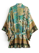 Load image into Gallery viewer, Bohemian Print Retro Loose Sleeves Tie Cardigan Kimono Sun Protection Shirt
