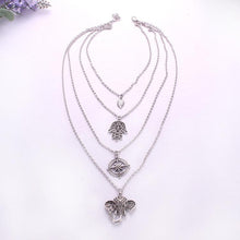 Load image into Gallery viewer, Boho Multi-layer Leaf Elephant Pendant Necklace