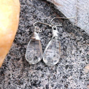 Water Drop Bling Crystal Magic Eardrop Pendant Handmade Wire Earrings