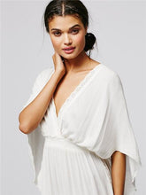 Load image into Gallery viewer, V Neck Short Sleeve High Waist Loose Maxi Dress